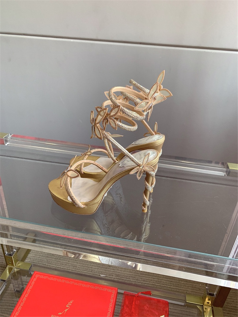 rene caovilla crystal butterfly high heel sandals