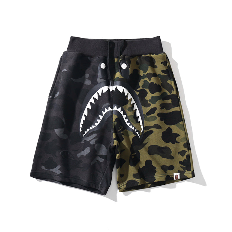 BAPE Shorts Shark Camo Green Black Pants HDCP8716