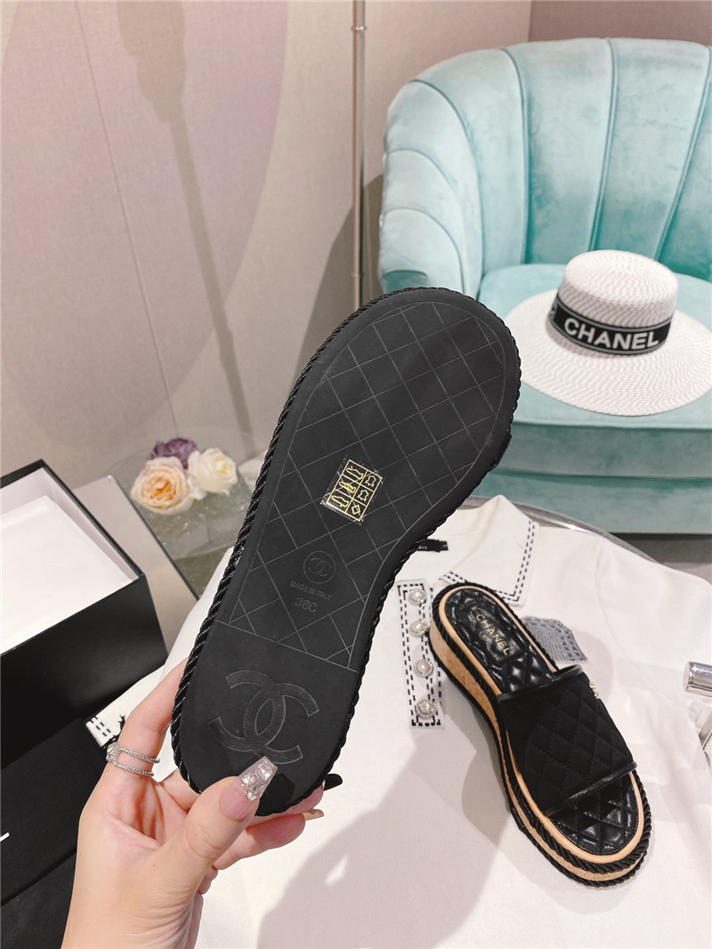 Ch**el flat platform slippers