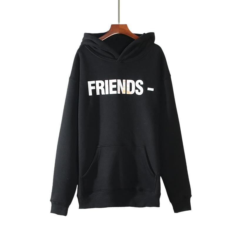 Vlone x Friends Staple Big v PLUS thickening Black Hoodie