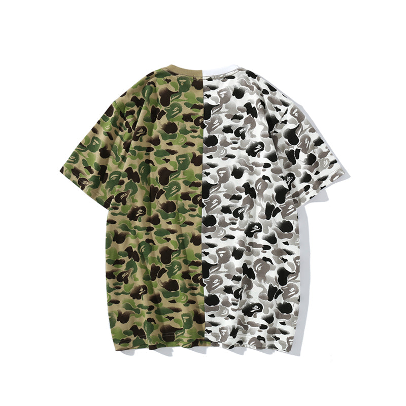 Bape Ink Painting Camo College Cotton T Shirt 1716