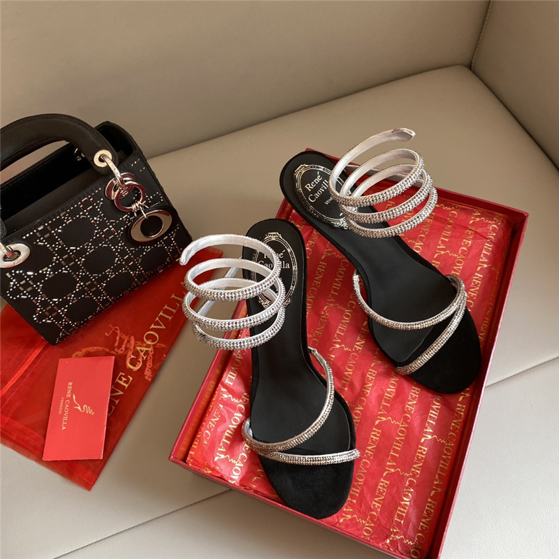 Rene Caovilla Dupe Snake Band Sandals