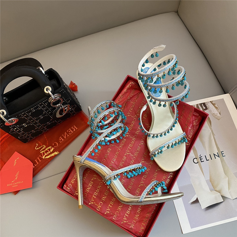 Rene Caovilla Classic Snake Wrap Sandals