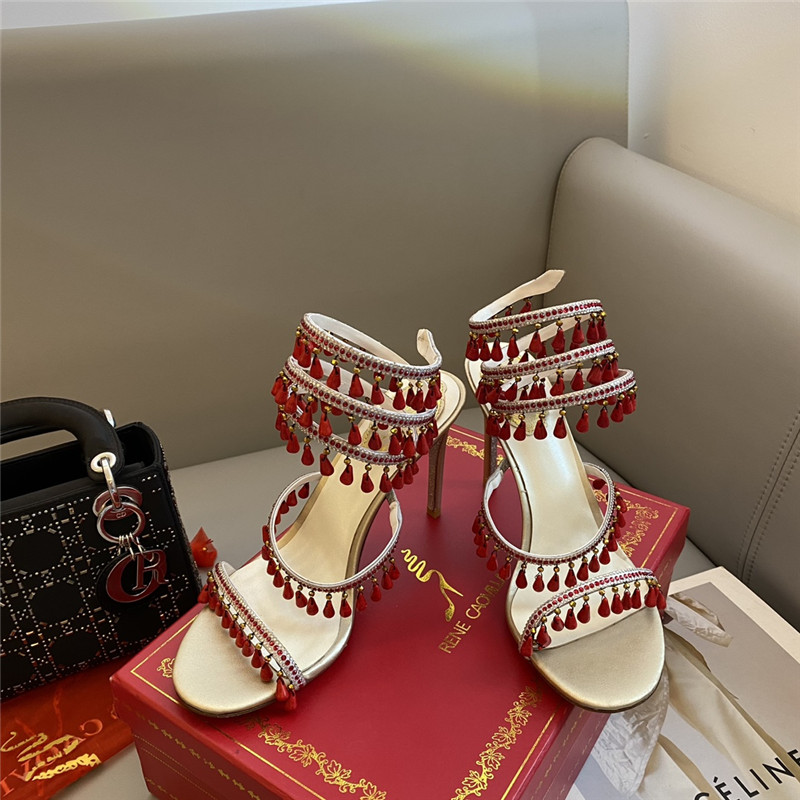 Rene Caovilla Classic Snake Wrap Sandals