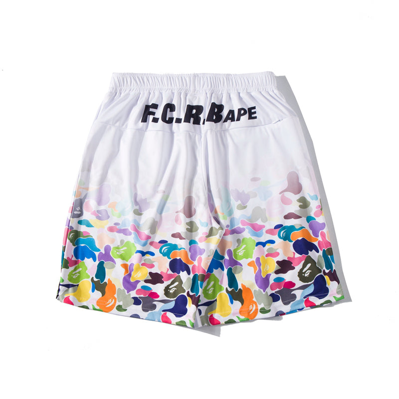 BAPE x FCRB APE Shorts Camo Black White Pants HDCP8706