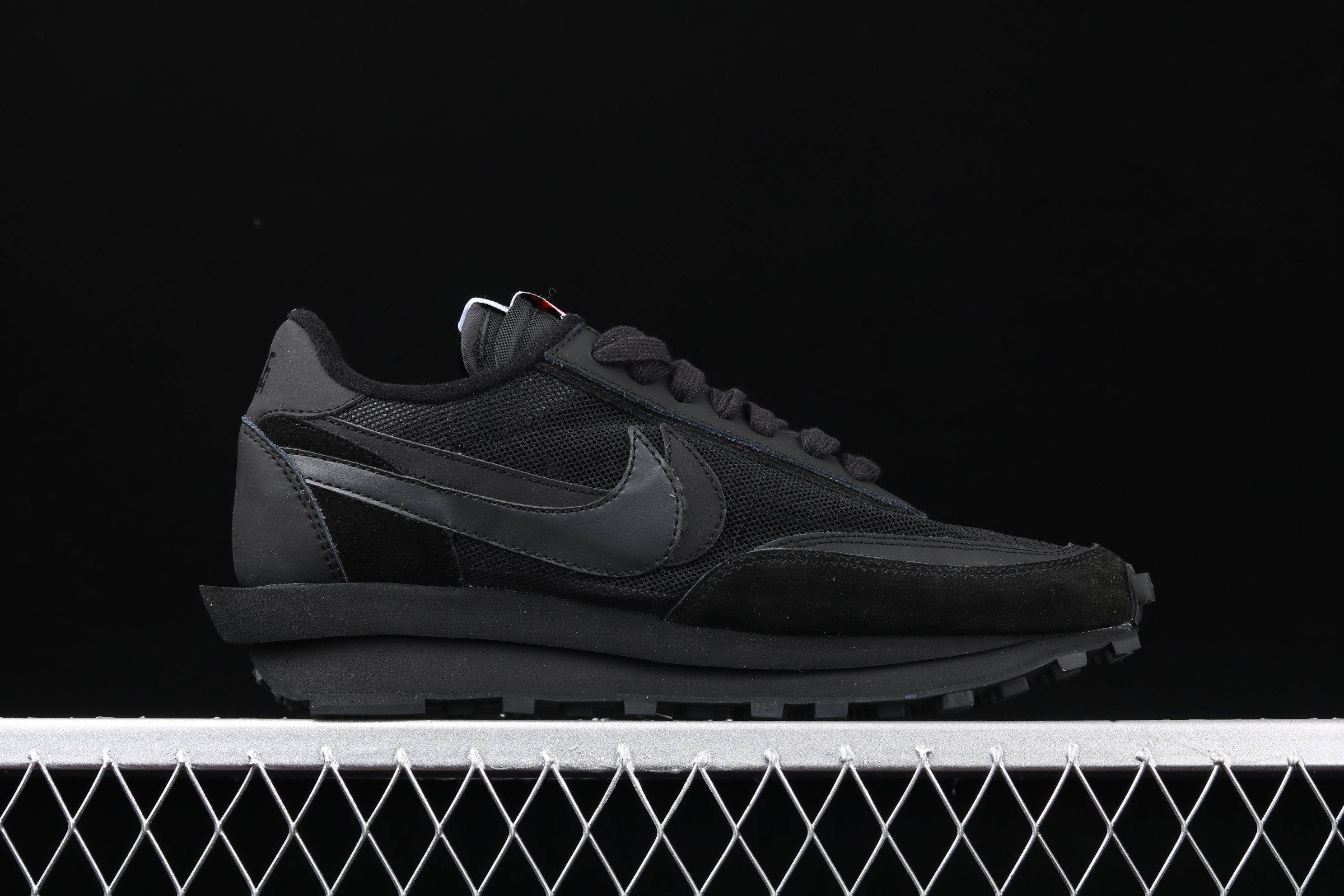 Sacai x Nk LVD Waffle Daybreak, White Black Nylon