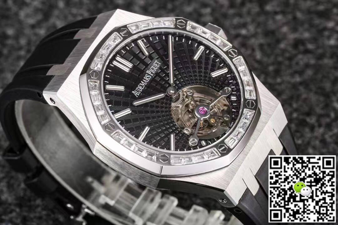 Replica Audemars P1g*et Royal Oak Tourbillon 1:1 Best Edition R8 Factory V3 Black Rubber Strap