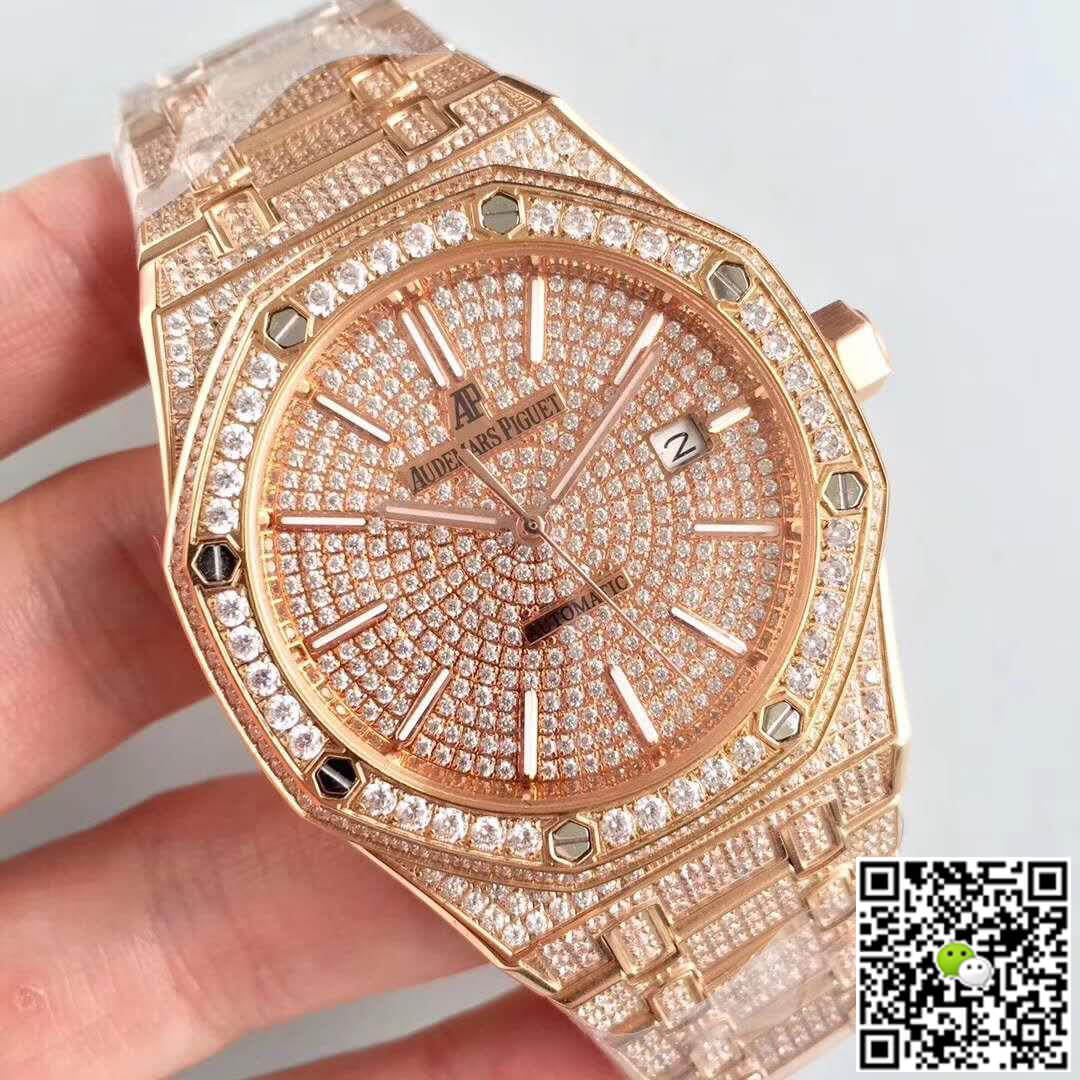 Audemars P1g*et Replica 1:1 Best Edition Swiss ETA3120 Rose Gold D1am0nd Dial