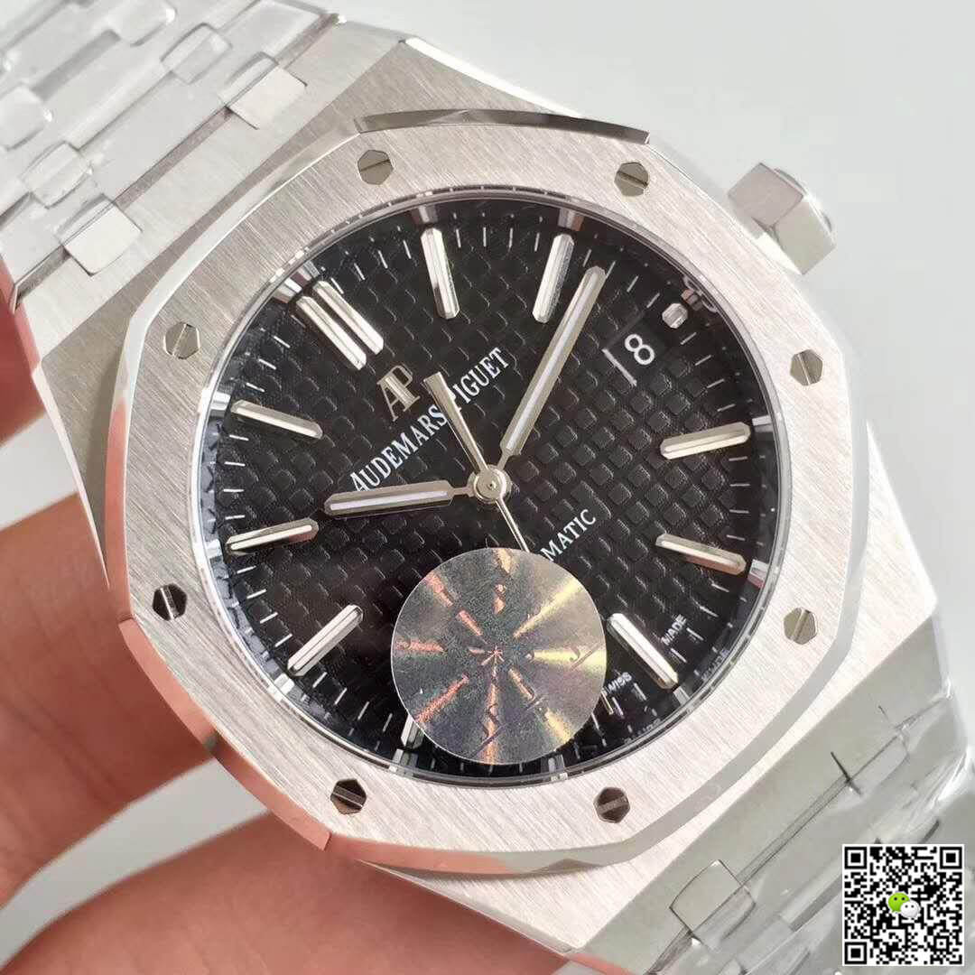 Replica Audemars P1g*et Royal Oak 15400ST.OO.1220ST.01 JF Factory 1:1 Best Edition Swiss ETA3120 Black Dial