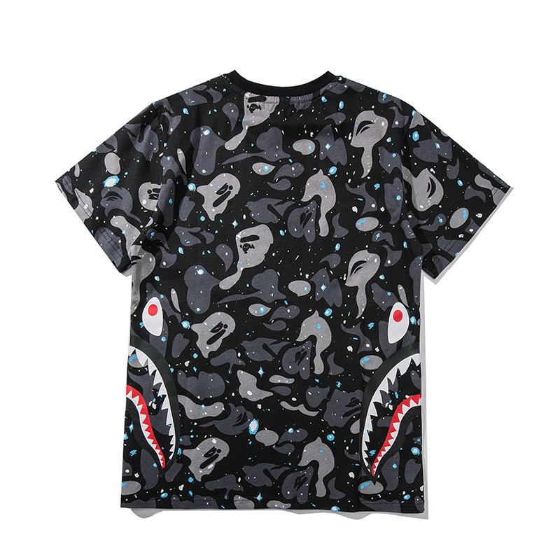 Bape Shark Camo Luminous Cotton T Shirt 707