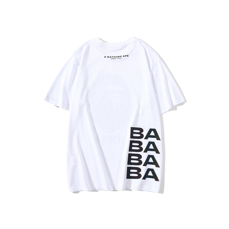 Bape Graffiti Reflective Ape Head Cotton T Shirt 1683