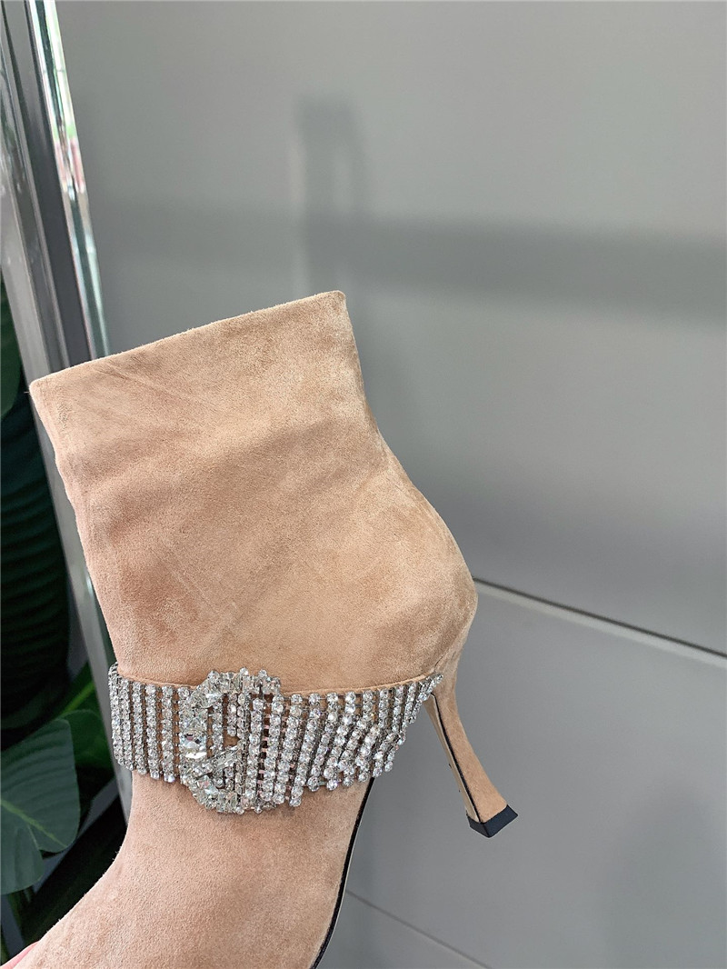 J1m*y Ch00 Pearl Heels Dupe rhinestone high-heeled boots