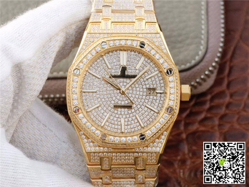 Replica Audemars P1g*et Royal Oak 15400.OR01 1:1 Best Edition Swiss ETA3120 White D1am0nd Dial