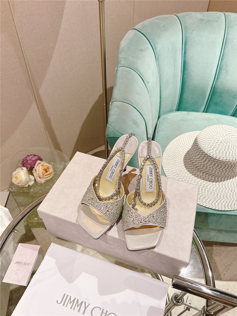 J1m*y Ch00 Pearl Heels Dupe Rhinestone Chain Heels