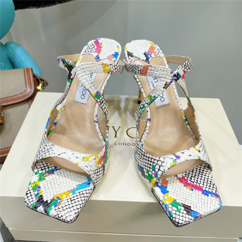 J1m*y Ch00 heeled satin sandals