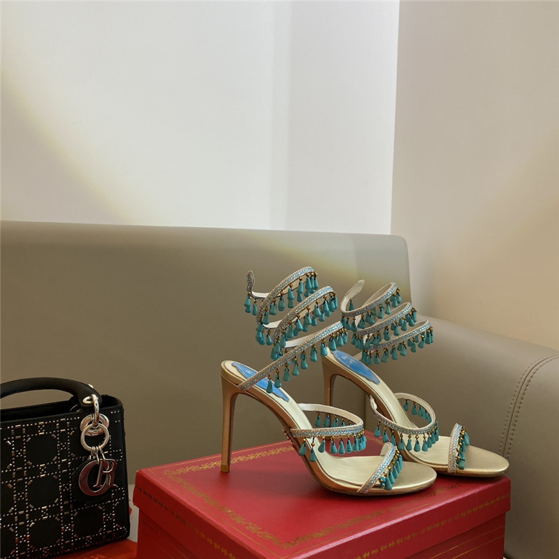 Rene Caovilla Dupe Classic snake wrap sandals