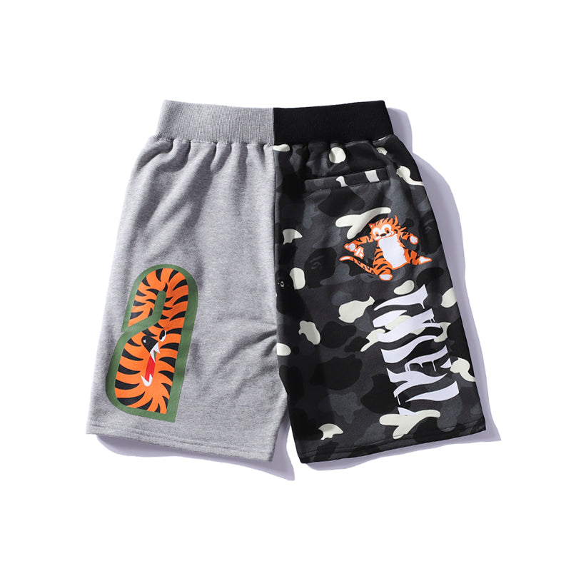 BAPE Shorts Shark Tiger Camo Black Grey Pants HDCP8661