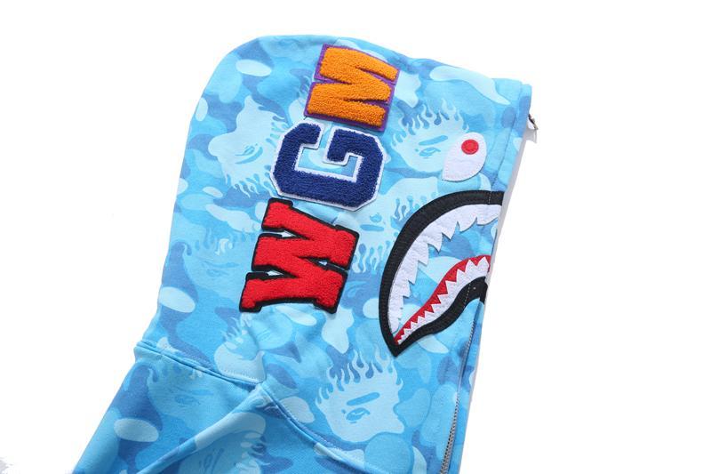 BAPE Fire Camo Shark Full Zip Hoodie