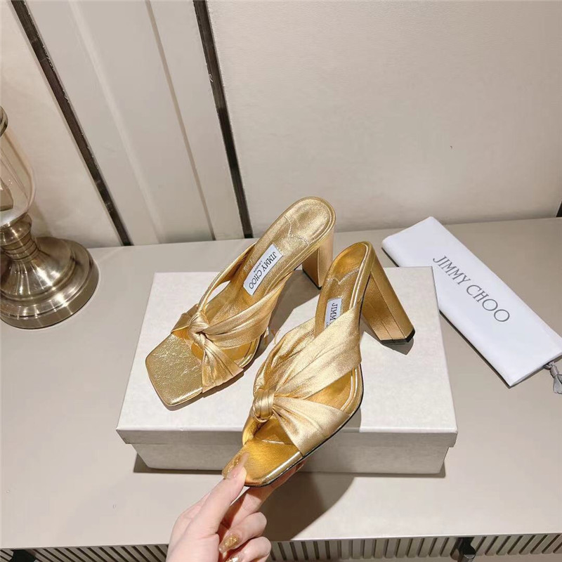J1m*y Ch00 Block Heel Square Toe Pumps