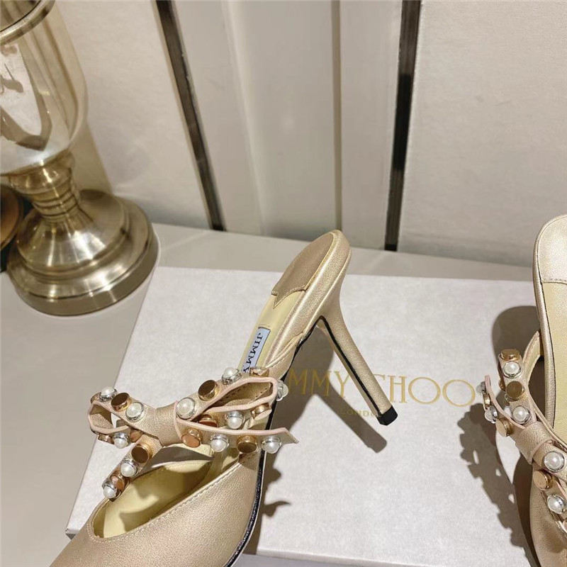 J1m*y Ch00 bow heels dupe Bow High Heel Sandals Slippers