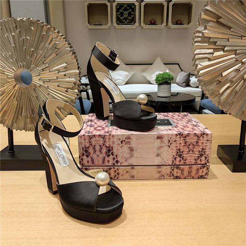 J1m*y Ch00 high heel D1am0nd chain sandals