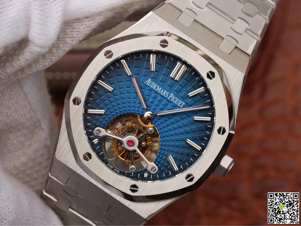 Replica Audemars P1g*et Royal Oak Tourbillon 26522TI.OO.1220TI.01 1:1 Best Edition JF Factory Smoky Blue Dial