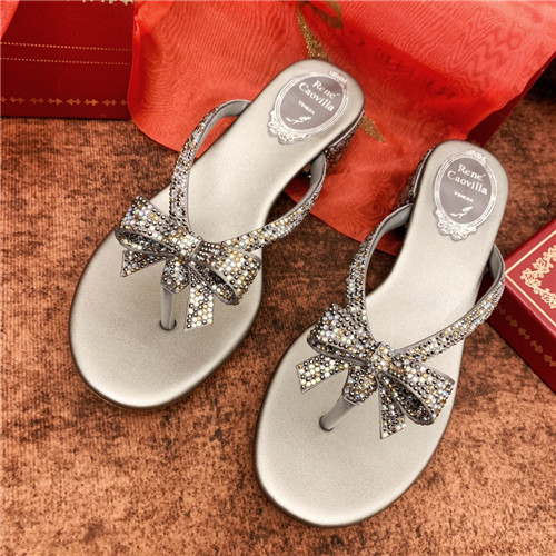 rene caovilla flat sandals