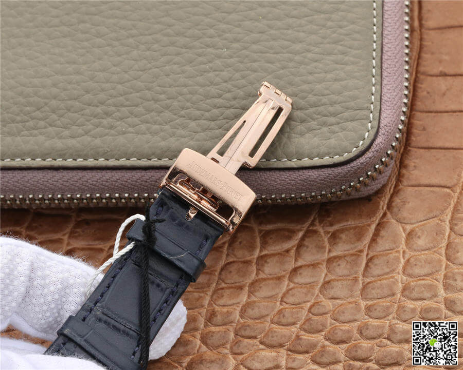 Replica Audemars P1g*et Royal Oak 15400 1:1 Best Edition OM Factory Rose Gold Leather Strap