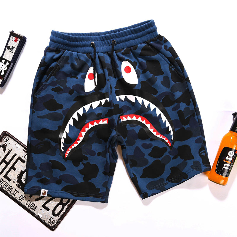 BAPE APE Shorts Shark Camo Blue Red Green Pants HDCP8356