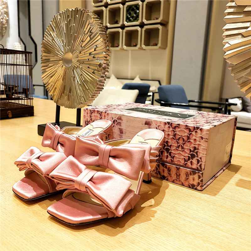 J1m*y Ch00 bow heels dupe bow crinkle sandals