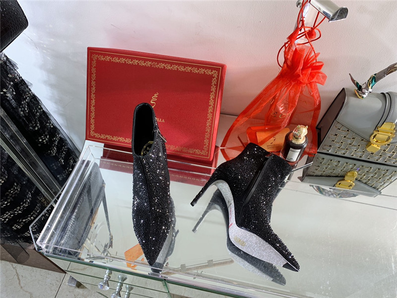 Rene Caovilla drilled pointed high heel booties