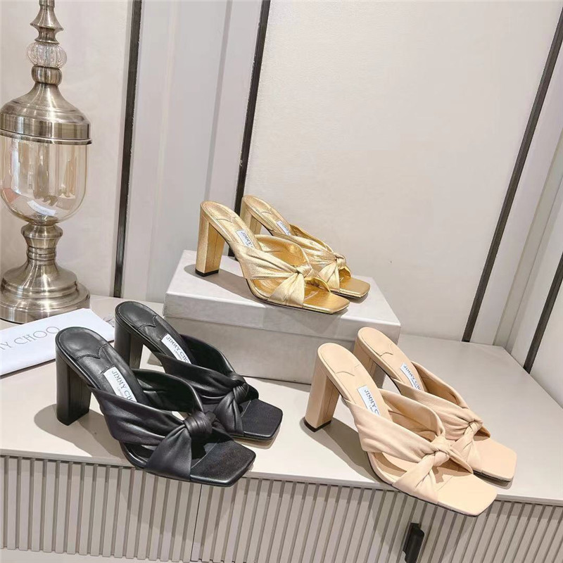 J1m*y Ch00 Block Heel Square Toe Pumps