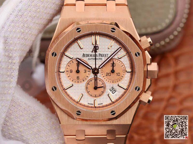 Replica Audemars P1g*et Royal Oak Chronograph 26331OR.OO.1220OR OM Factory 1:1 Best Edition Swiss ETA7750 White Dial