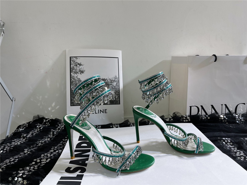 rene caovilla cleo chandelier satin sandals