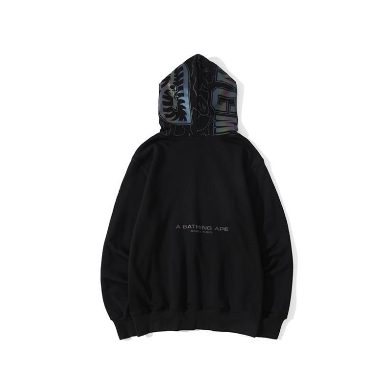 Bape Shark Hoodie Black White
