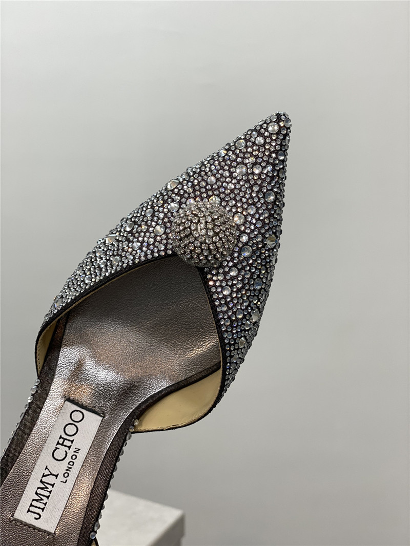 J1m*y Ch00 jc high-heeled crystal slipper shoes