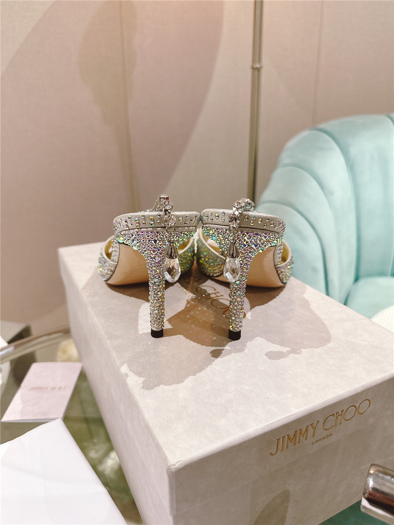 J1m*y Ch00 Pearl Heels Dupe Rhinestone Chain Heels