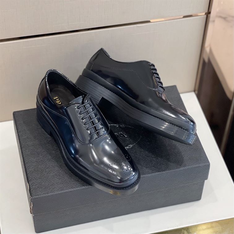 Pra*a MONOLITH BRUSHED LEATHER OXFORD SHOES   PRS040