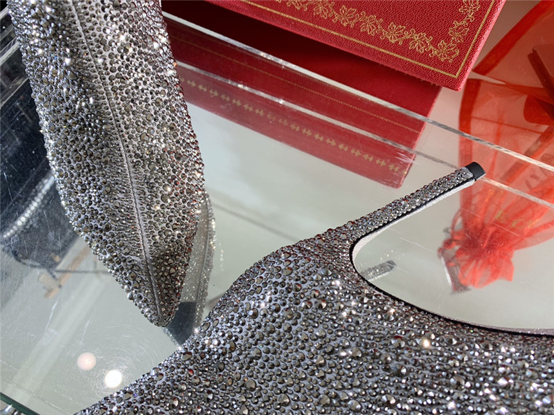 Rene Caovilla drilled pointed high heel boots