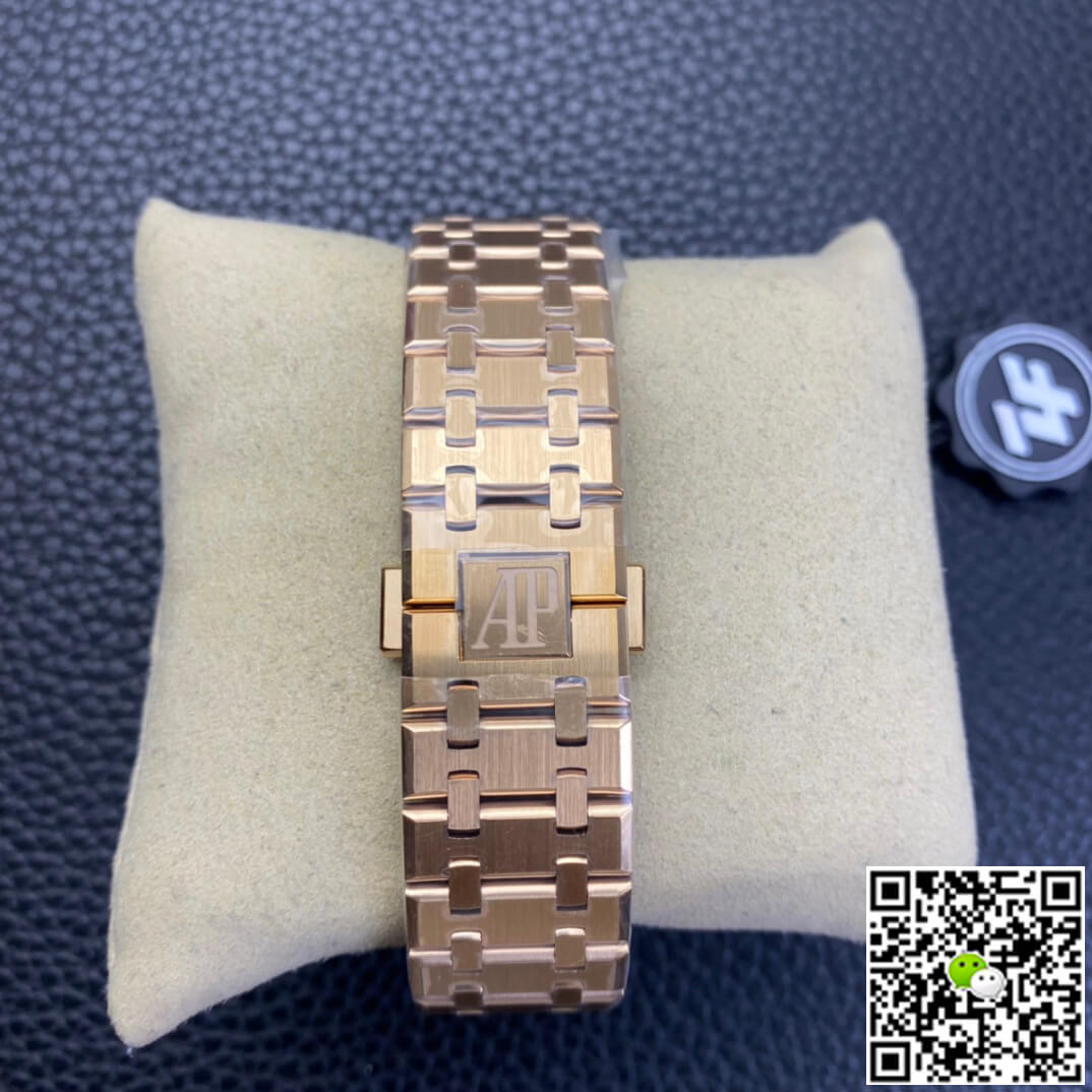 Replica Audemars P1g*et Royal Oak 15500 1:1 Best Edition ZF Factory Rose Gold White Dial