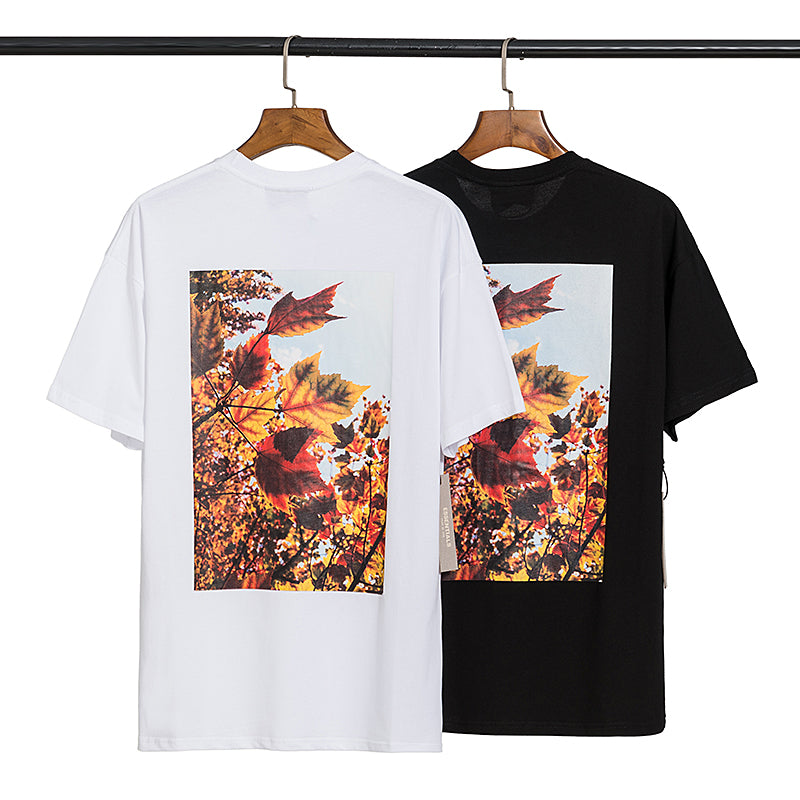 Fear of God Replica Essentials Sunset Maple Leaf Cotton T Shirt 930