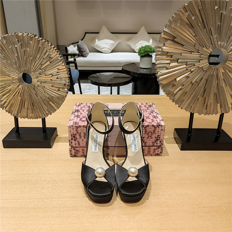 J1m*y Ch00 high heel D1am0nd chain sandals