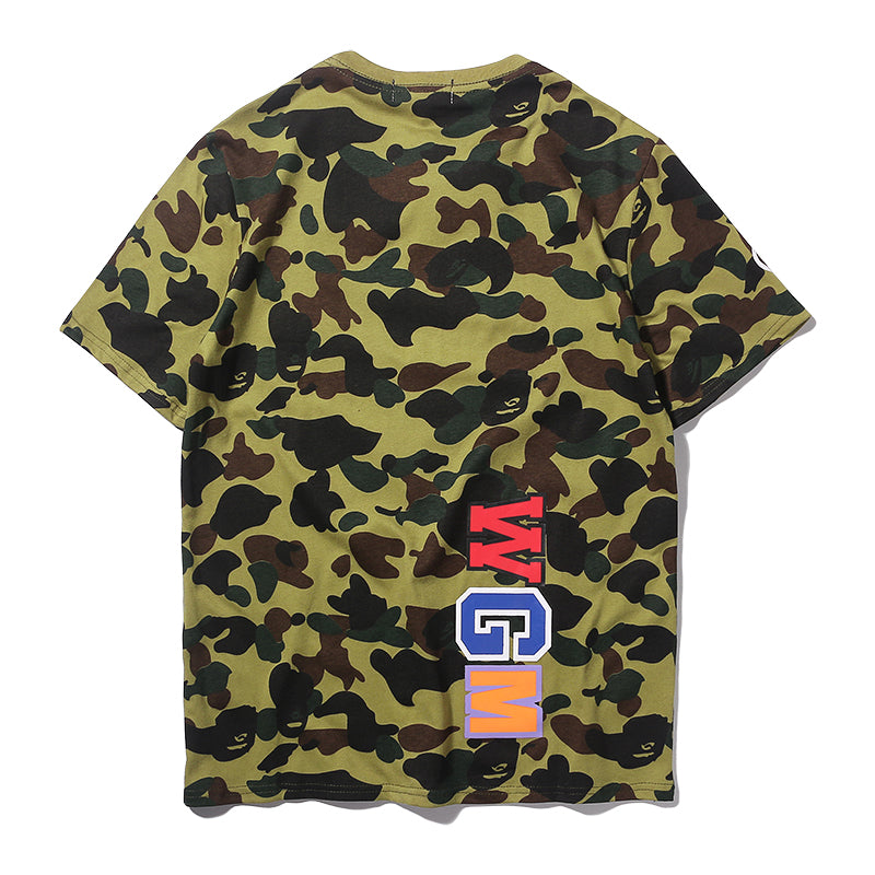 Bape Camo T Shirt Bape Green Blue Purple Grey Classic Cotton Tee 809