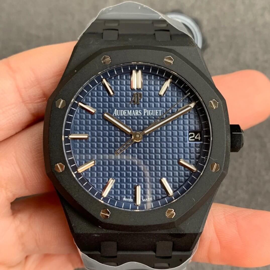 Replica Audemars P1g*et Royal Oak 15500 DLC Version 1:1 Best Edition ZF Factory Blue Dial