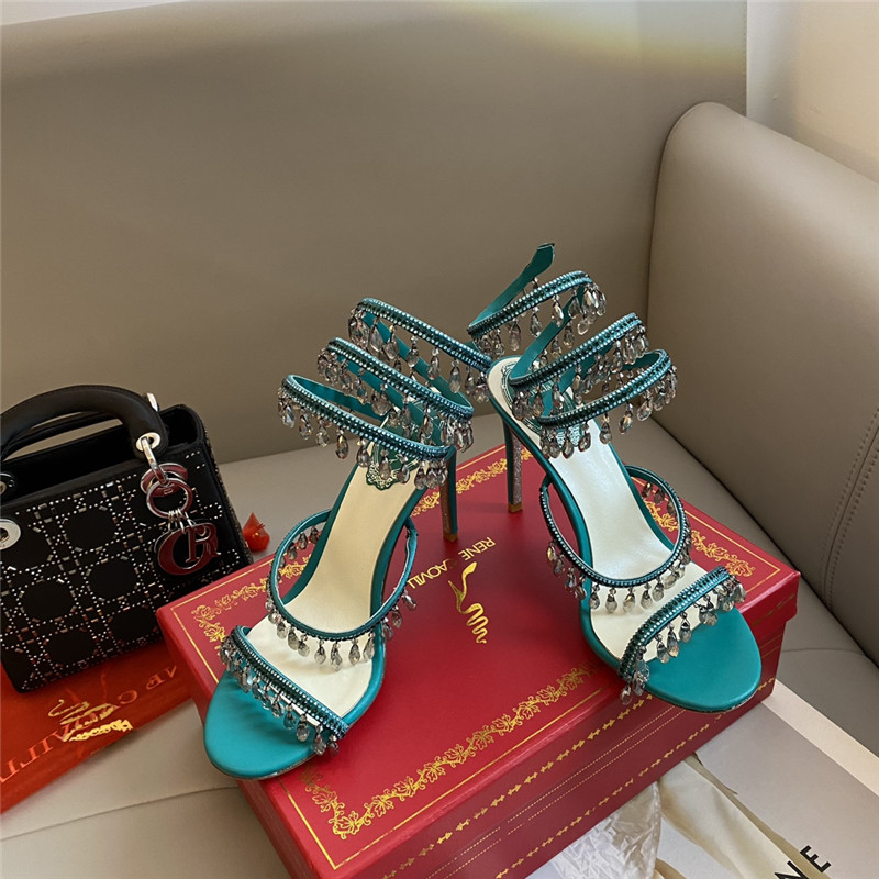 Rene Caovilla Classic Snake Wrap Sandals