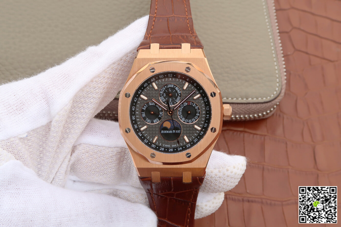 Replica Audemars P1g*et Royal Oak Perpetual Calendar 26574 1:1 Best Edition JF Factory Rose Gold