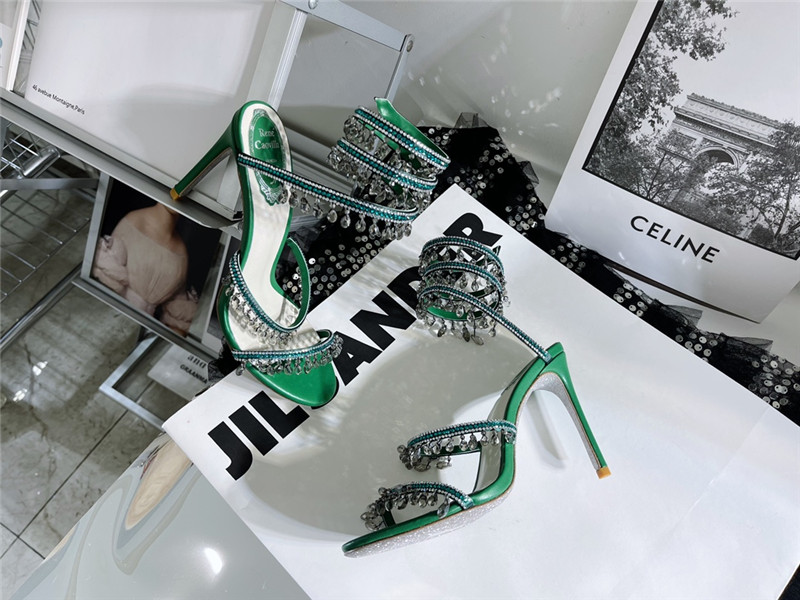 rene caovilla cleo chandelier satin sandals