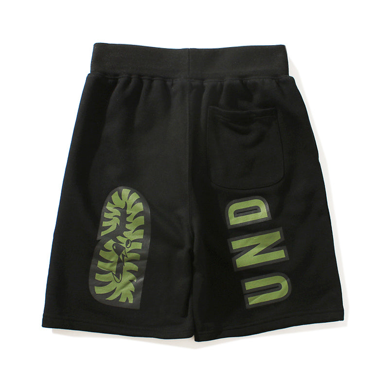 BAPE x Undefeated Shorts Shark Camo Green Black Pants HDCP8653