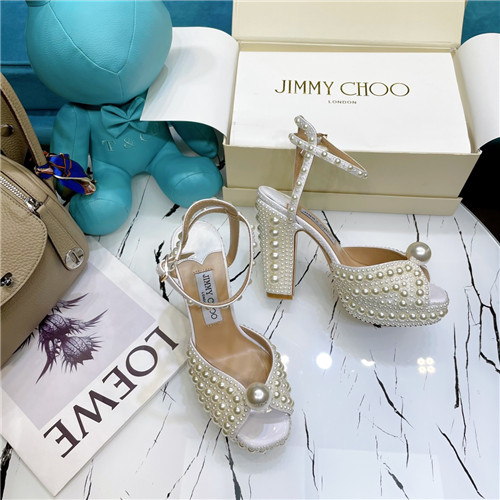 J1m*y Ch00 pearl  block heels