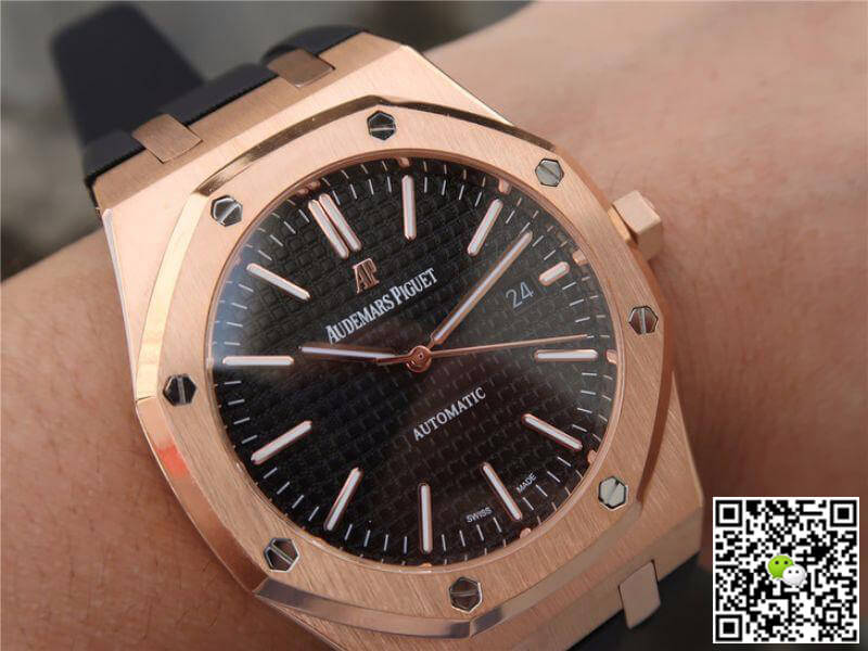 Replica Audemars P1g*et Royal Oak 15400OR.OO.D002CR.01 JF Factory 1:1 Best Edition Swiss ETA3120 Black Dial